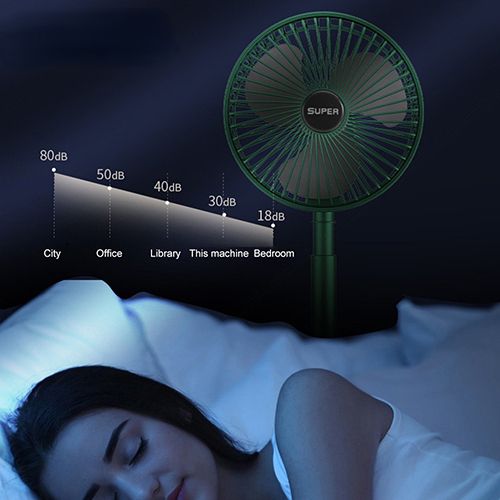USB Rechargeable 3-speed Portable Mini Fan - Green