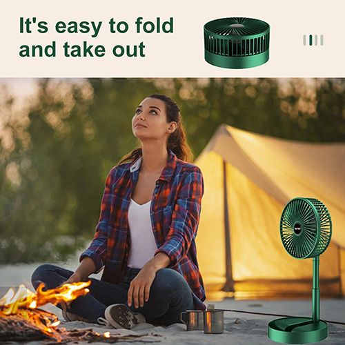 USB Rechargeable 3-speed Portable Mini Fan - Green
