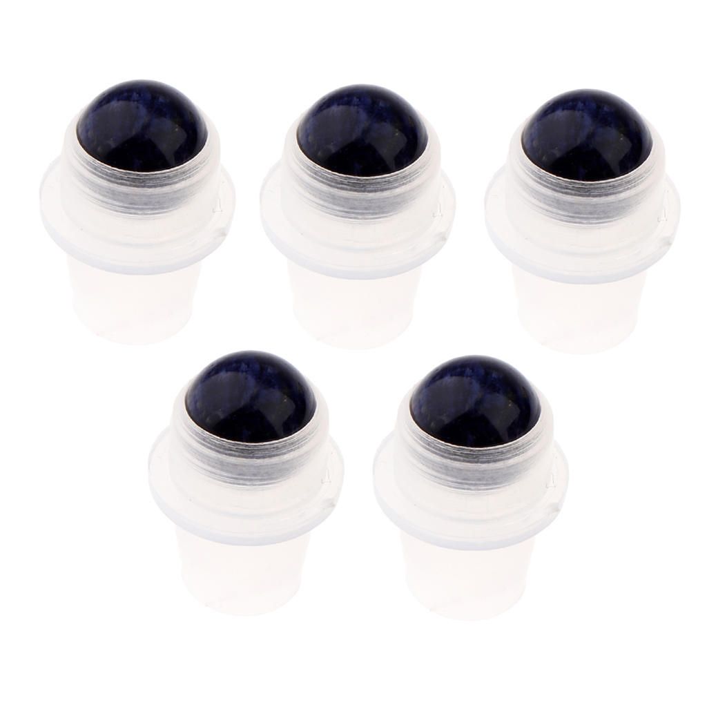 5Pcs Precious Gemstone Roller Bottle Tops For Essential Oil Dark  Blue