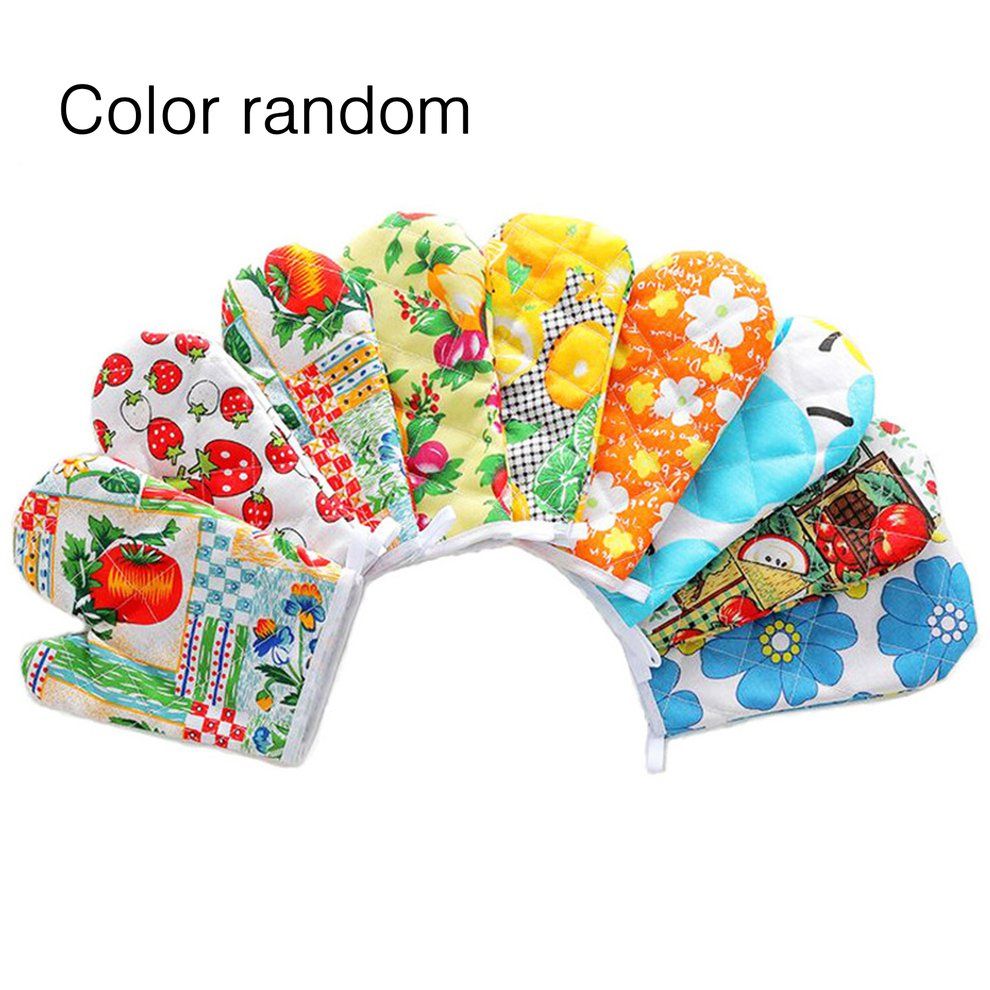 Color Insulation Baking Protective Gear Microwave Oven Gloves Anti-hot Gloves-random