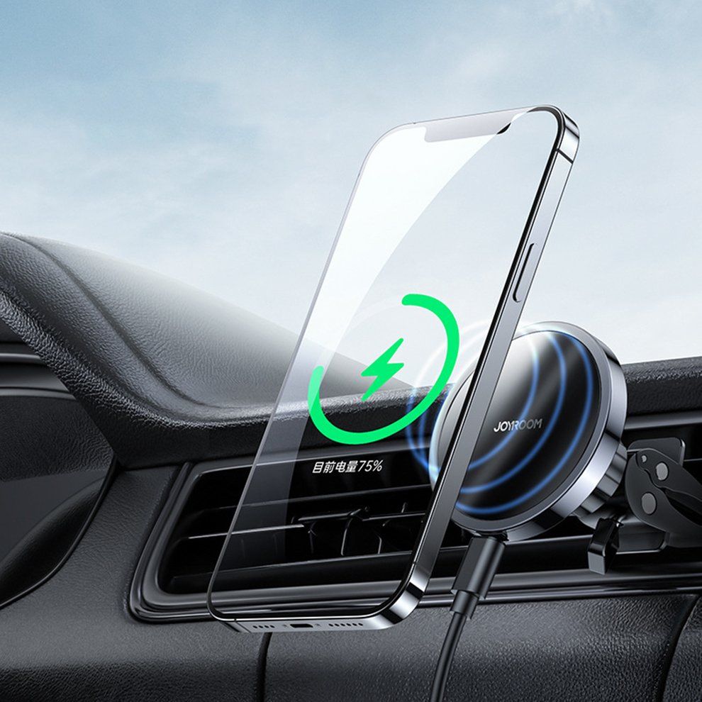 15W Magneti  Wireless  Ar Mount  Harger Phone Holder  Harging Holder Bra Ket-black