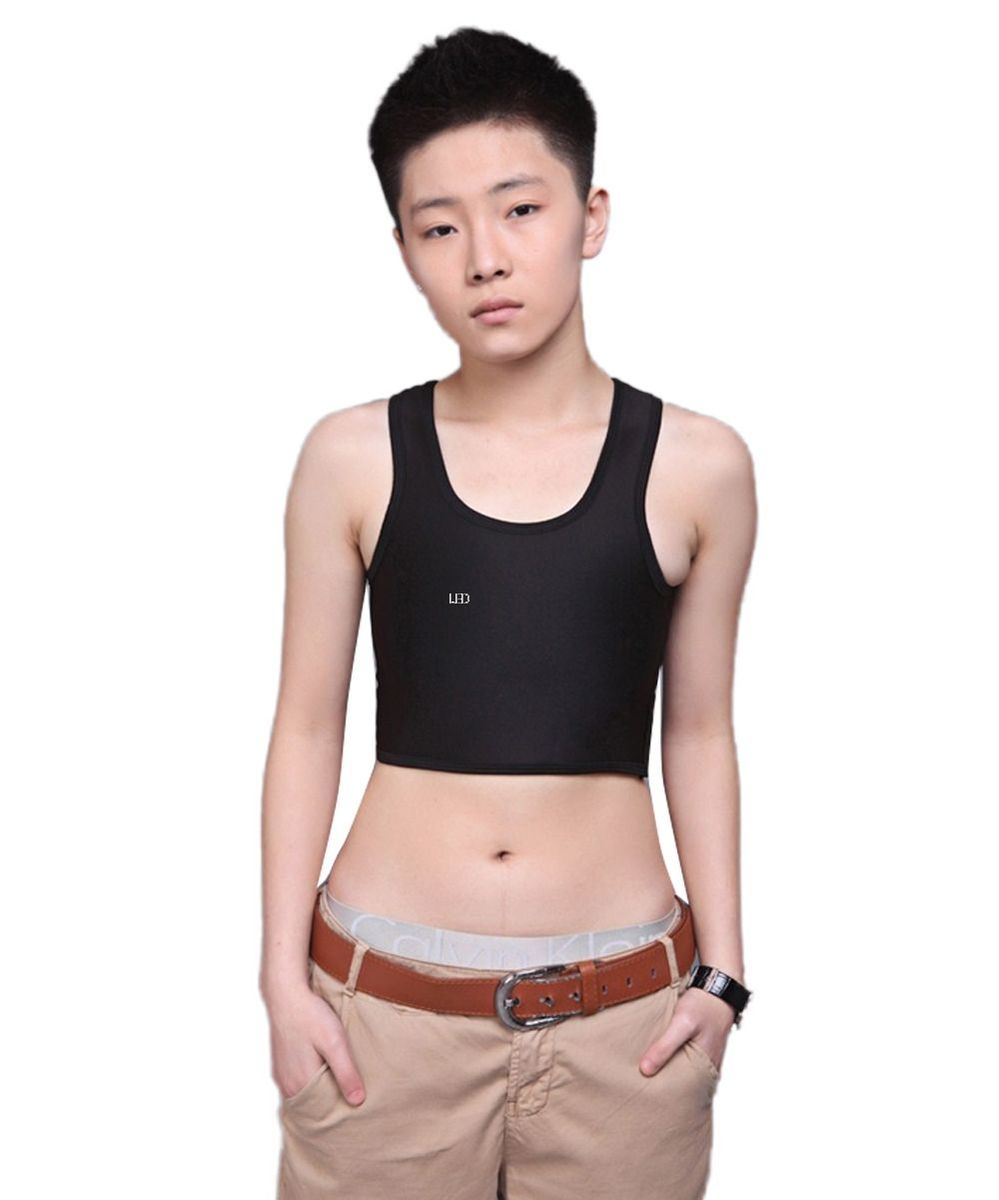 Casual Breathable Buckle Short Chest Breast Binder Trans Tops Tomboy Cosplay Vest Tank Tops