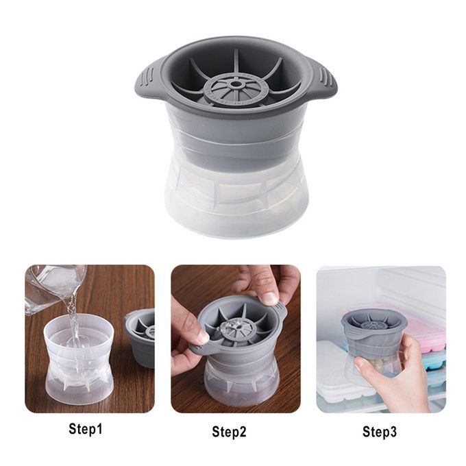 Ice Ball Mold Kitchen Cocktail   Soda Drinking Sphere Ice Cube Gray