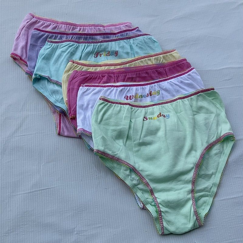 Set Of 7 Colors Days Of The Week Girls Panties
