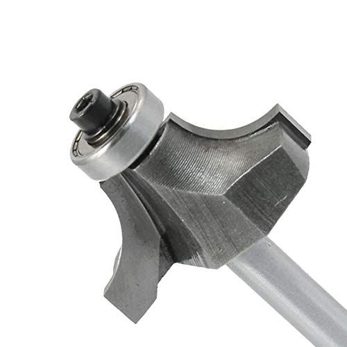 Yakamoz 4Pcs 14 Inch Shank Carbide RoundOver Router Bit Set
