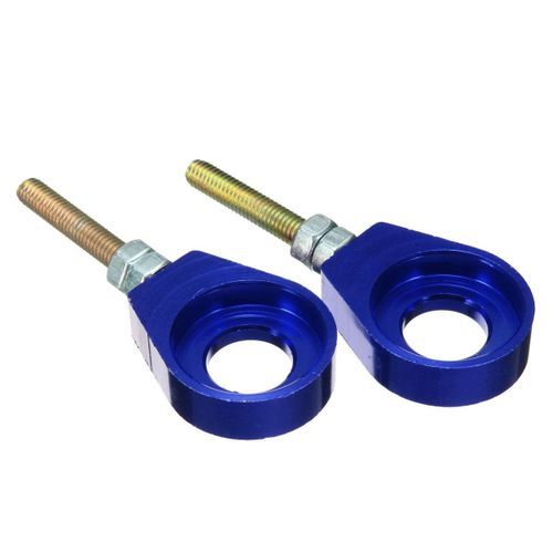 2x 15mm Wheel Axle Tensioners Chain Adjusters All Blue (blue