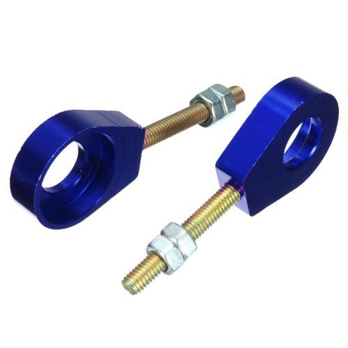 2x 15mm Wheel Axle Tensioners Chain Adjusters All Blue (blue