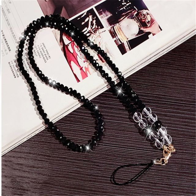 1pcs Universal 44cm Phone Strap Sling Lanyard Crystal Pearl