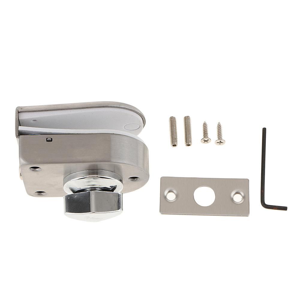 1xSliding Lock Door Latch For Hall Bathroom Glass Single Side Latch