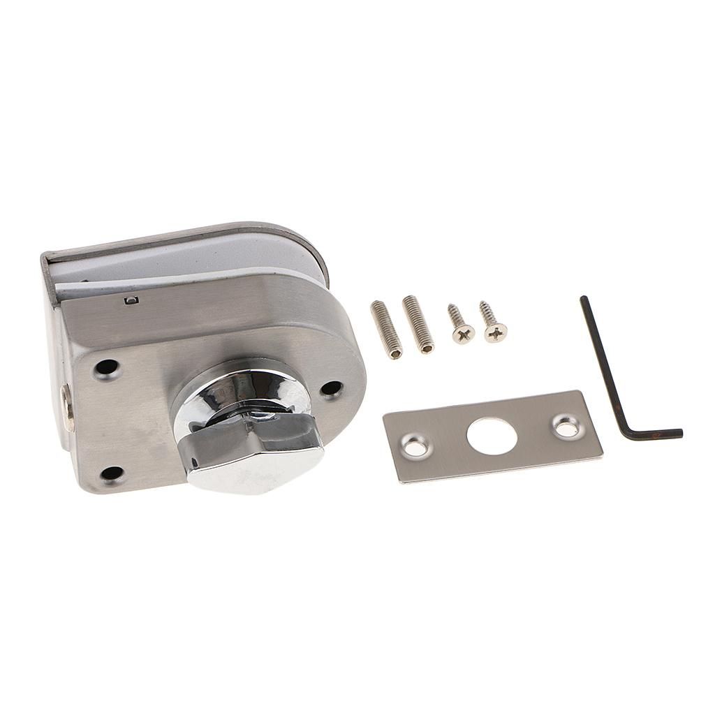 1xSliding Lock Door Latch For Hall Bathroom Glass Single Side Latch