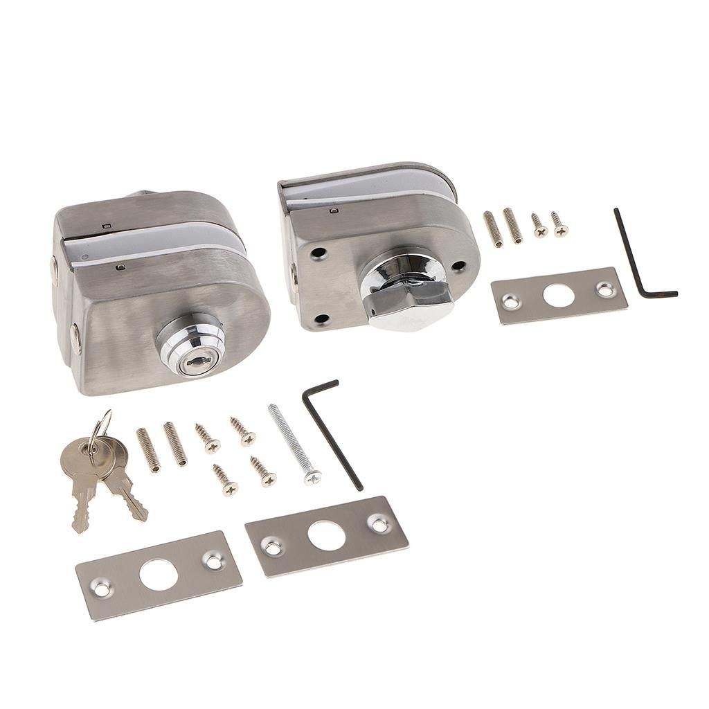 1xSliding Lock Door Latch For Hall Bathroom Glass Single Side Latch