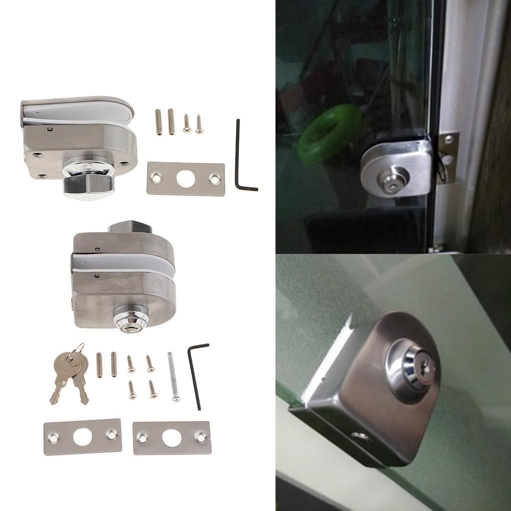 1xSliding Lock Door Latch For Hall Bathroom Glass Single Side Latch