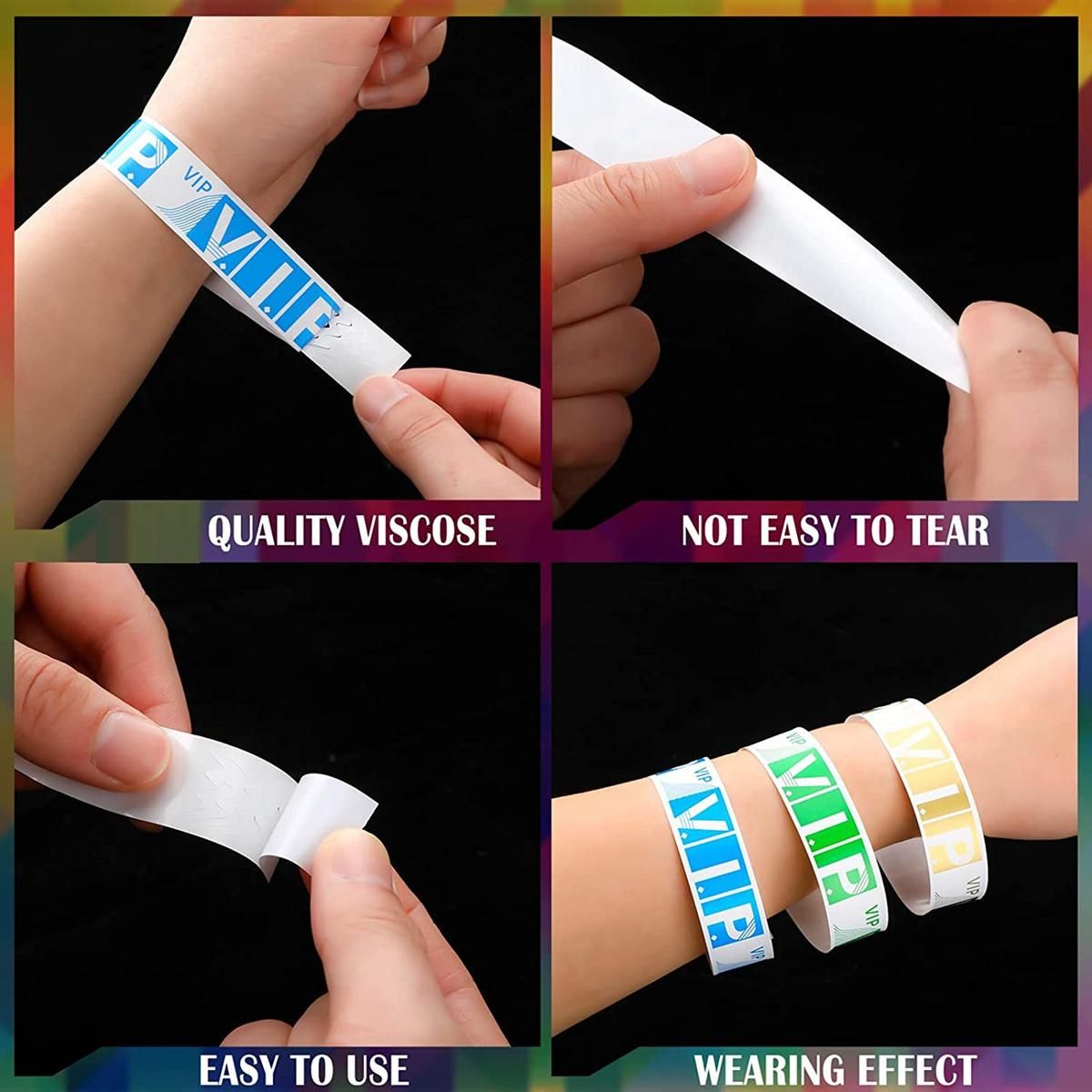 600 Pack VIP Paper Bracelets VIP Wristbands Waterproof VIP