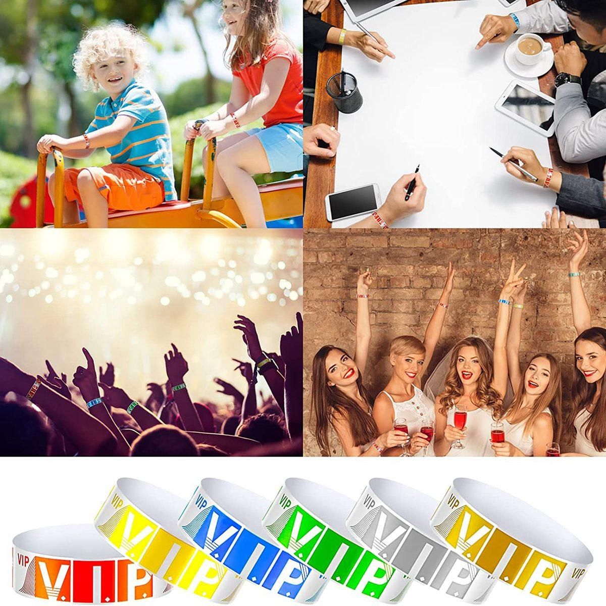 600 Pack VIP Paper Bracelets VIP Wristbands Waterproof VIP