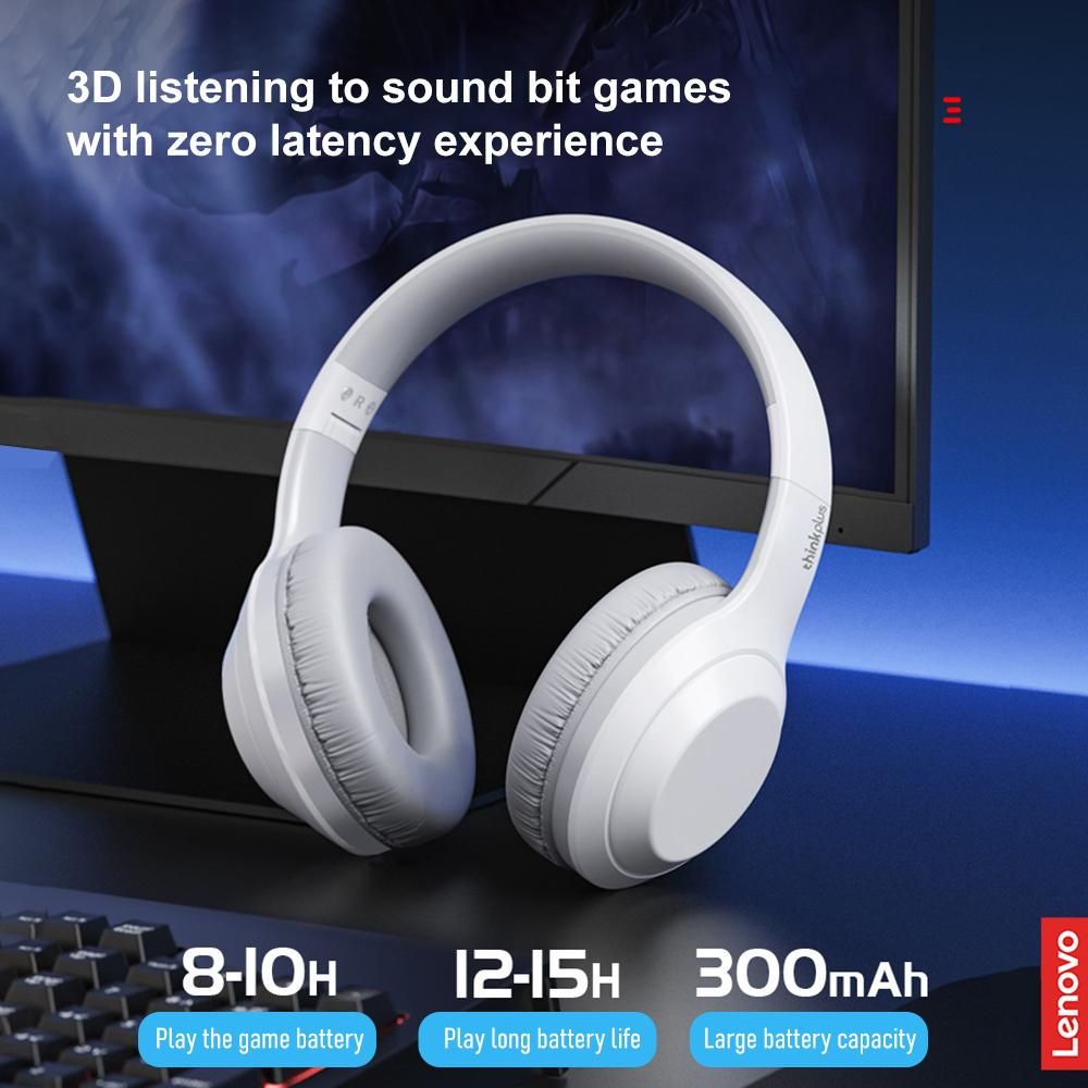 Lenovo TH10 Wireless Headphones BT5.1 Headphones with 300mAh Charging Box Compatible with Windows/Android/I0S Systems Perfect for Gaming and Music Lovers