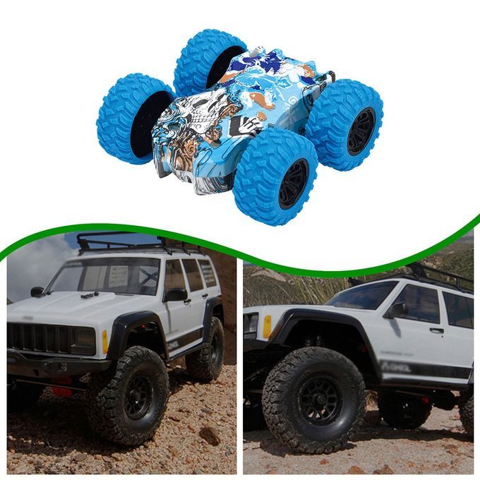 Inertia Four-Wheel-Drive Model  Ar Off-Road Vehi Le Double-sided Tru K Toy  Ar-blue