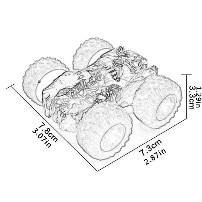 Inertia Four-Wheel-Drive Model  Ar Off-Road Vehi Le Double-sided Tru K Toy  Ar-blue