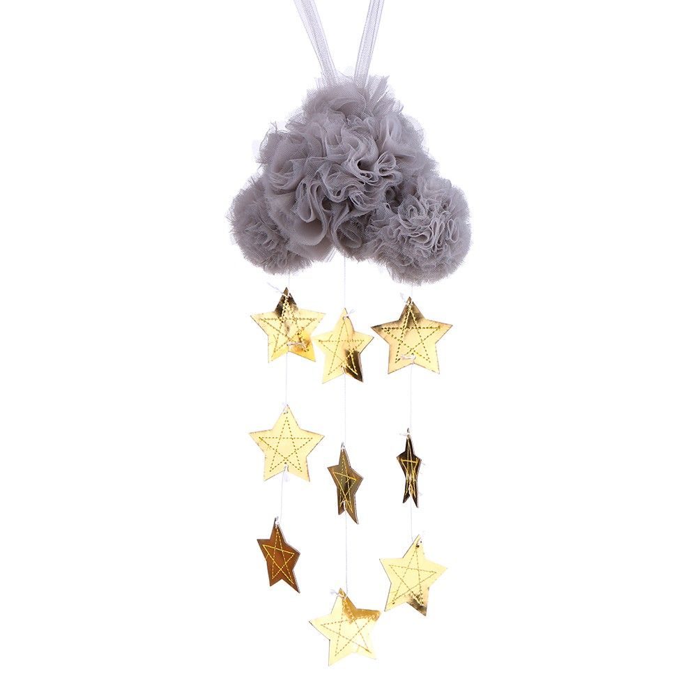 Baby Nursery Ceiling Mobile Decoration Mesh Cloud And Stars