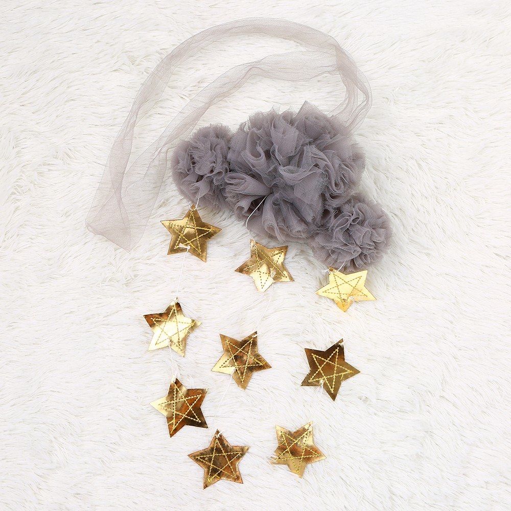 Baby Nursery Ceiling Mobile Decoration Mesh Cloud And Stars
