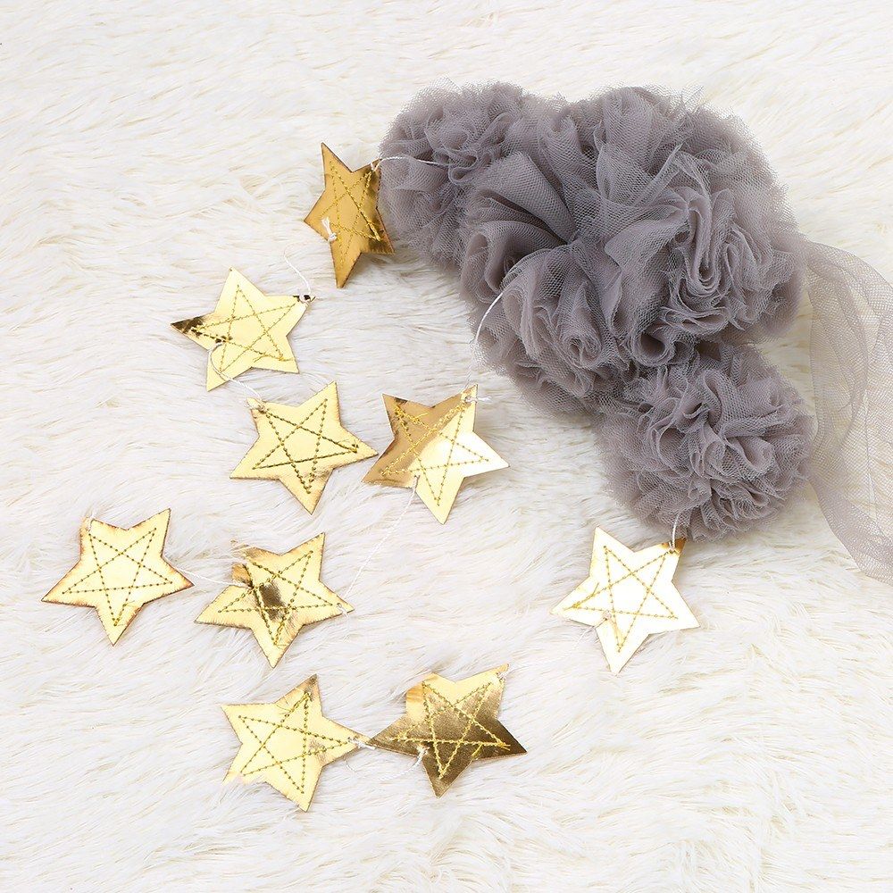 Baby Nursery Ceiling Mobile Decoration Mesh Cloud And Stars