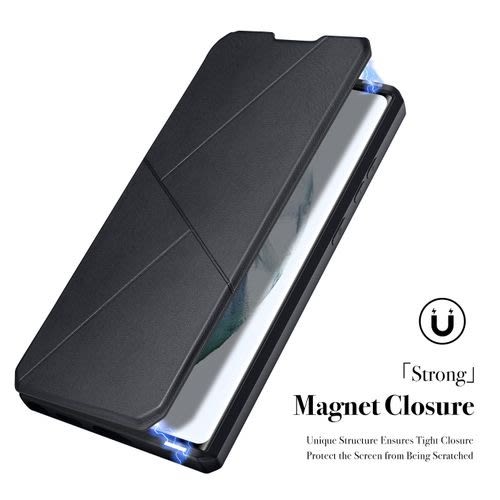 Leather Flip Case For Samsung S22 Ultra Black