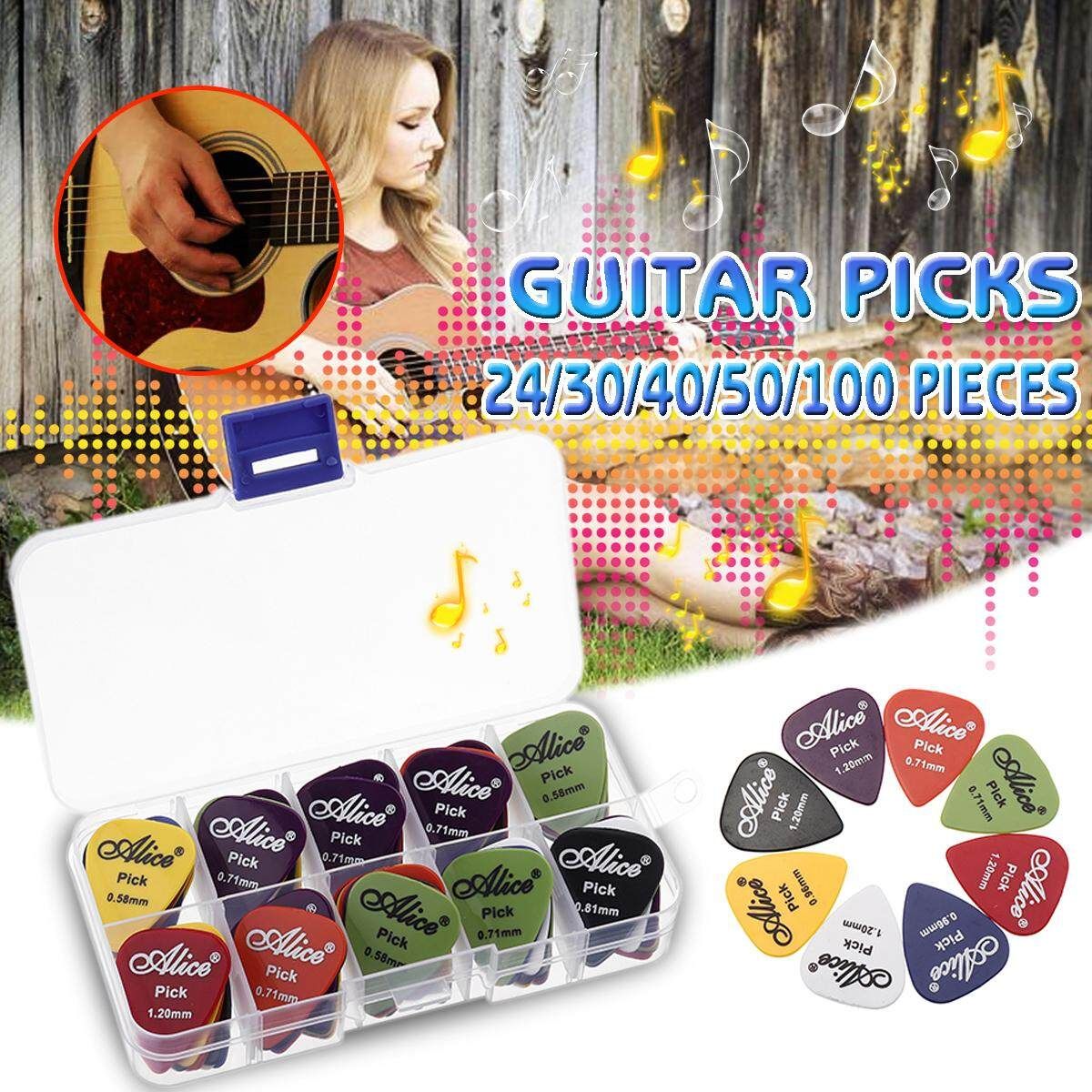 24pcs Acoustic Electric Guitar Picks Plectrums+1 Plastic Picks Box Cases Yellow