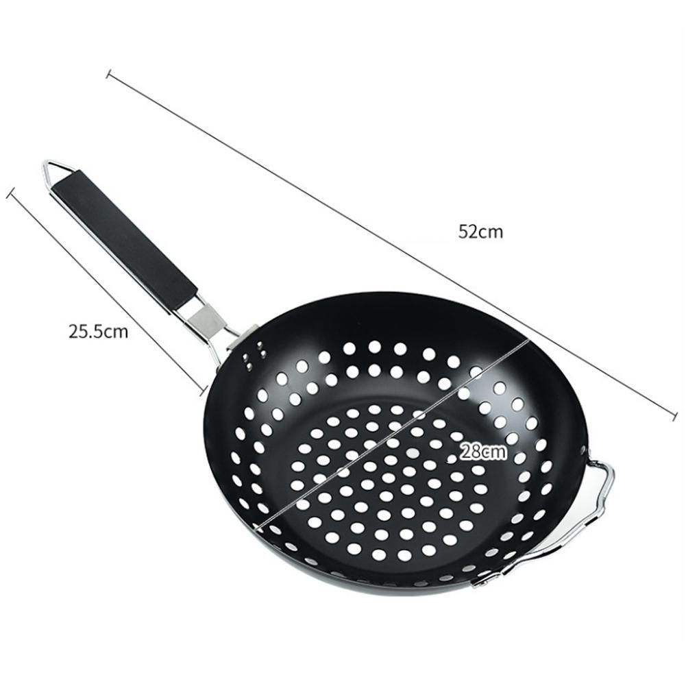 BBQ Plate Carbon Steel Non-Stick Round Leaking Plate