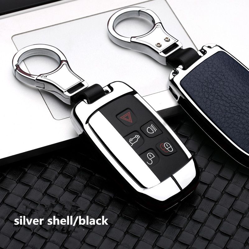 Zinc Alloy Key Case Shell  CarKey Cover Set Ford Rover Range Rover Sport Evoque-silver-blue