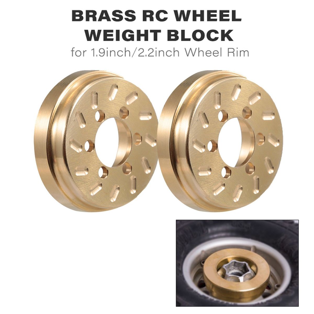 2pcs Brass RC Wheel Weight Block Counterweight