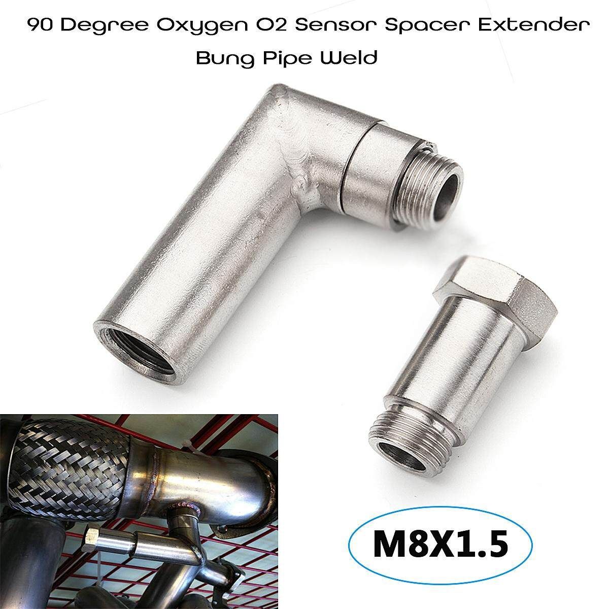 O2 Oxygen Sensor Spacer Extender M18 X 1.5 Bung Pipe Weld 90 Degree Angle Kit