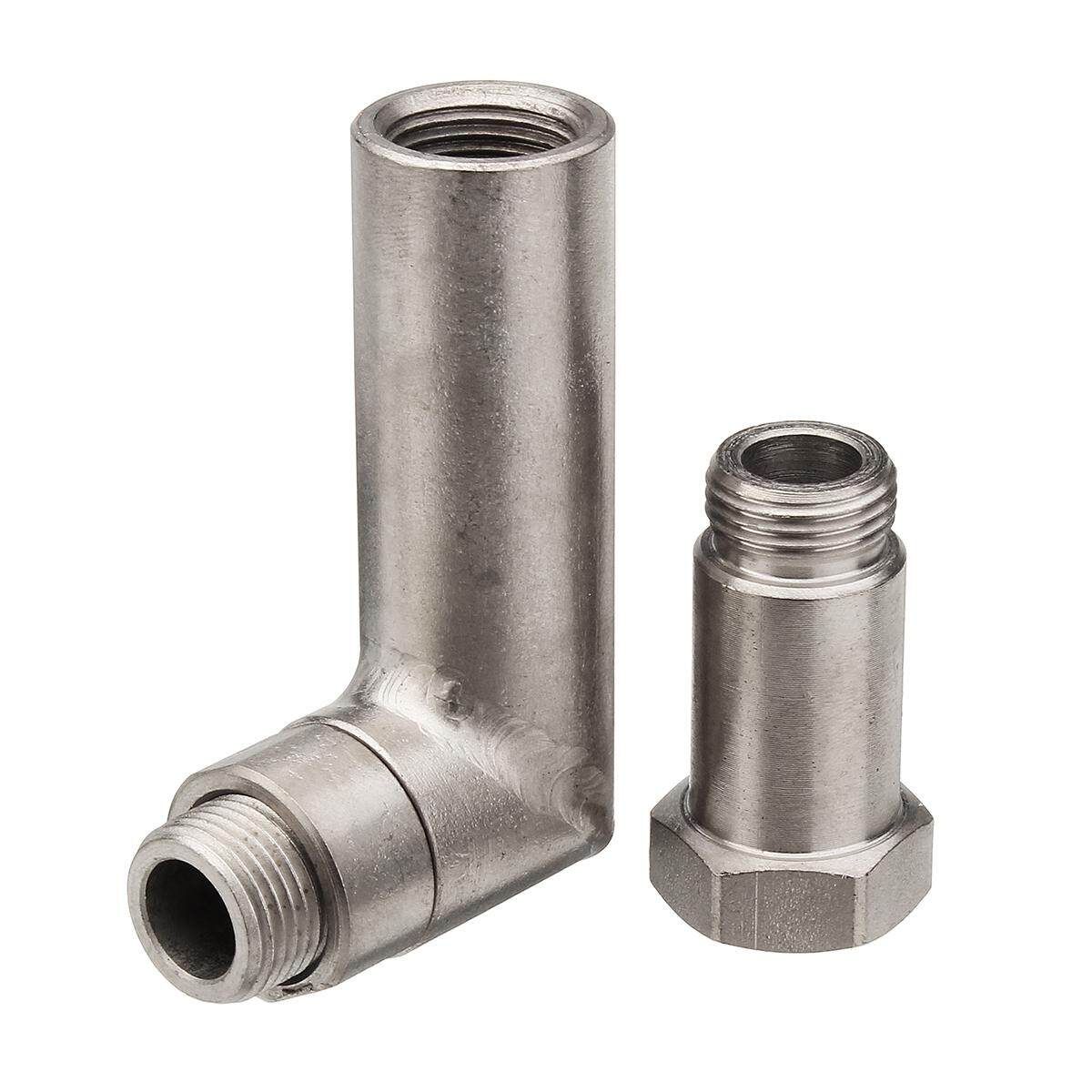 O2 Oxygen Sensor Spacer Extender M18 X 1.5 Bung Pipe Weld 90 Degree Angle Kit