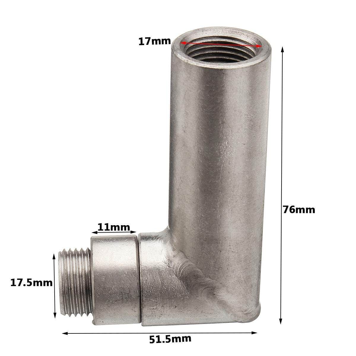 O2 Oxygen Sensor Spacer Extender M18 X 1.5 Bung Pipe Weld 90 Degree Angle Kit