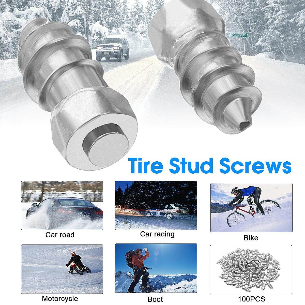 100 Pcs Car Tire Anti-Slip Screw Stud Tyre Snow Chains Spikes For Off-Road Wheel