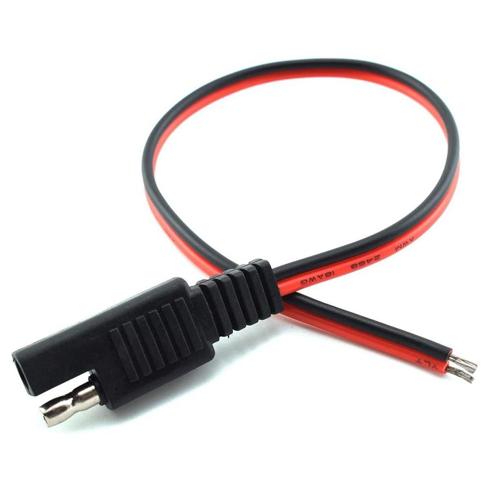 2 Pcs 18AWG SAE Extension Cable 2-Pin SAE Quick Connector Disconnect Plug 10A Solar Battery Panel SAE Plug Wire 1Ft30cm