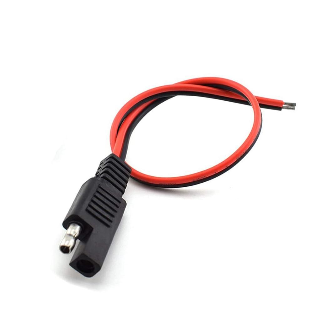 2 Pcs 18AWG SAE Extension Cable 2-Pin SAE Quick Connector Disconnect Plug 10A Solar Battery Panel SAE Plug Wire 1Ft30cm