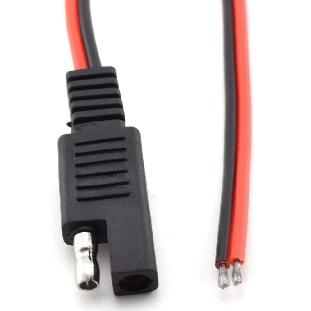 2 Pcs 18AWG SAE Extension Cable 2-Pin SAE Quick Connector Disconnect Plug 10A Solar Battery Panel SAE Plug Wire 1Ft30cm