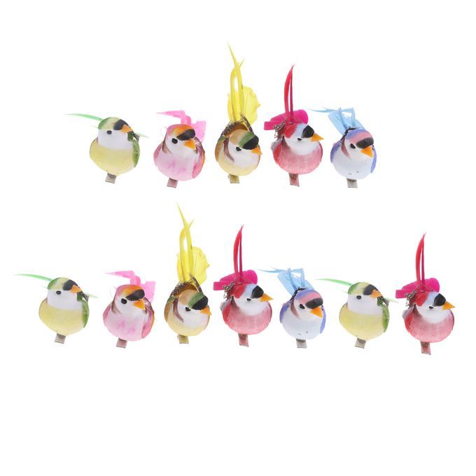 12pcs Magpie Realistic Feathered Artificial Craft Animal Home Garden