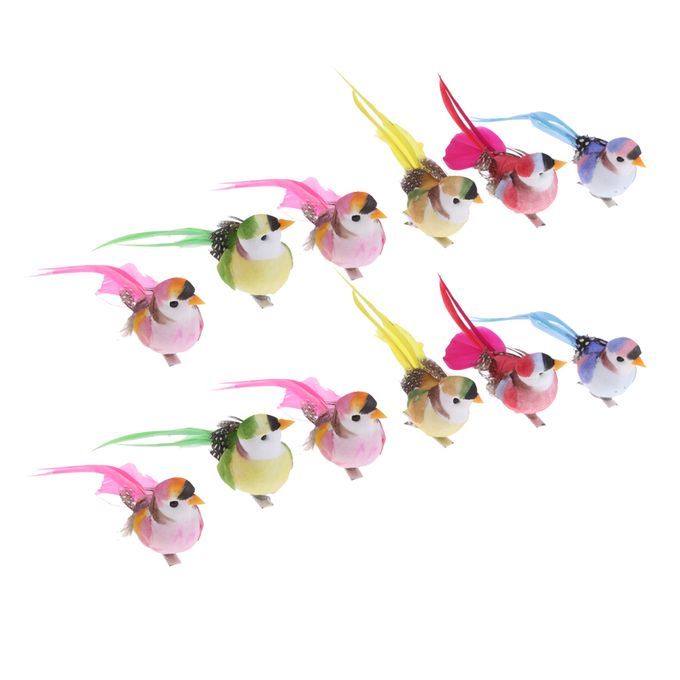 12pcs Magpie Realistic Feathered Artificial Craft Animal Home Garden