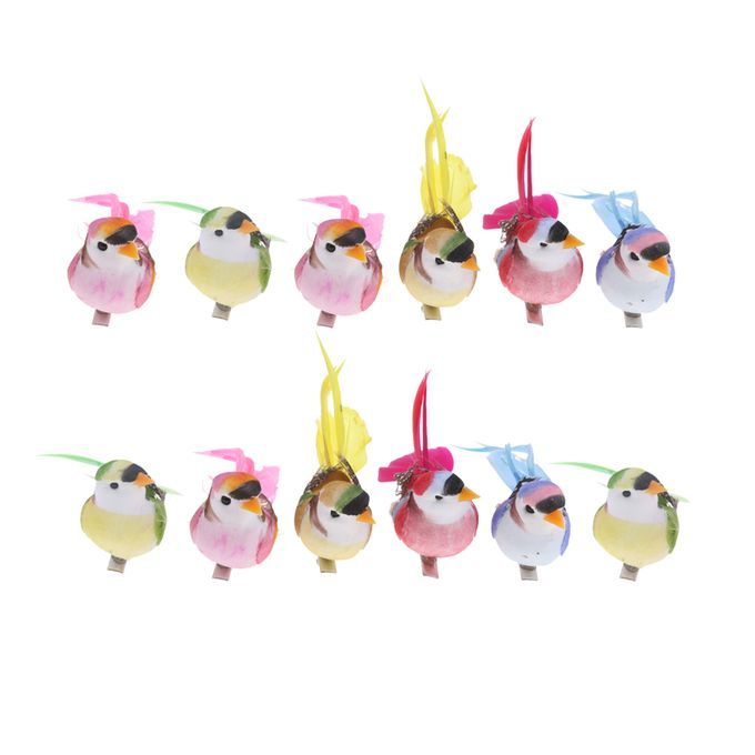 12pcs Magpie Realistic Feathered Artificial Craft Animal Home Garden