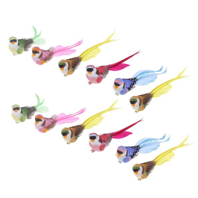 12pcs Magpie Realistic Feathered Artificial Craft Animal Home Garden