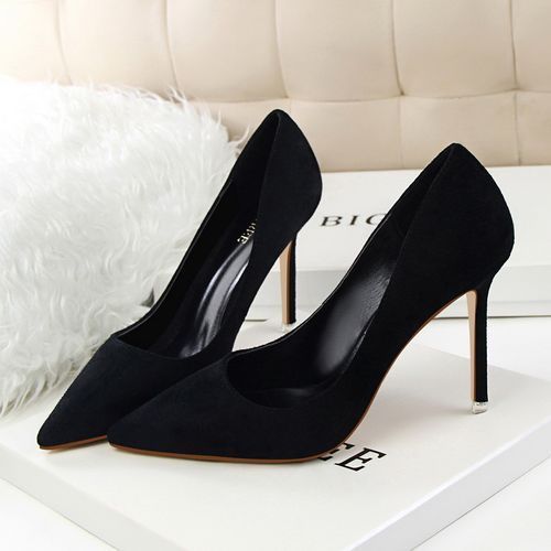 Women's Pointed Dress Party High Heels Thin Sexy Shoes Black
