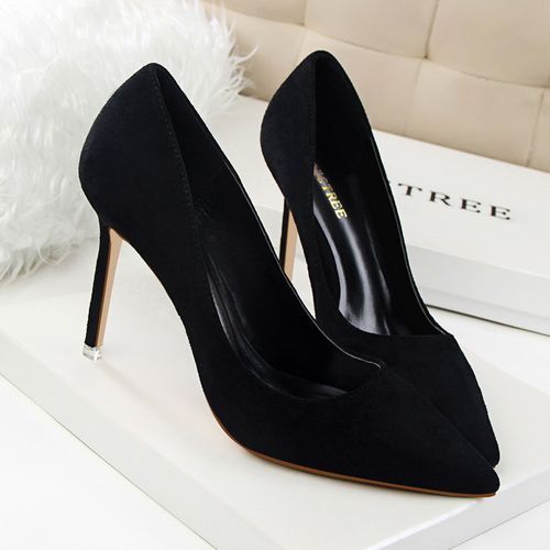 Women's Pointed Dress Party High Heels Thin Sexy Shoes Black