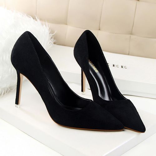 Women's Pointed Dress Party High Heels Thin Sexy Shoes Black