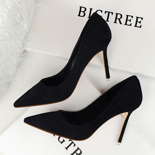 Women's Pointed Dress Party High Heels Thin Sexy Shoes Black