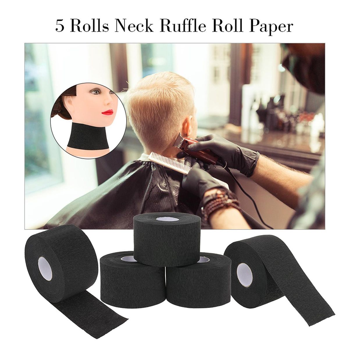5 Rolls Neck Ruffle Roll Paper Professional Hair Cutting Salon Disposable Hairdressing Collar Accessory Necks Covering