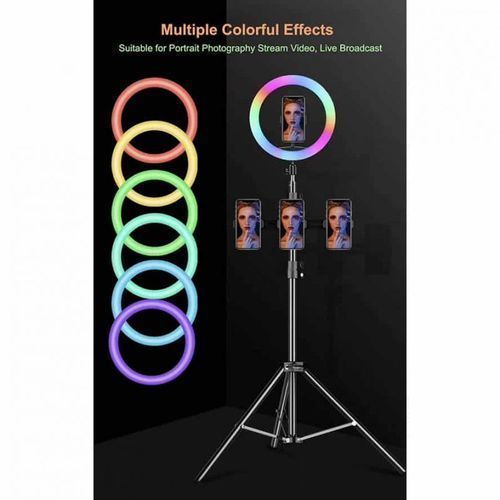 10" Inches RGB LED Selfie Ring Light With Tripod Stand