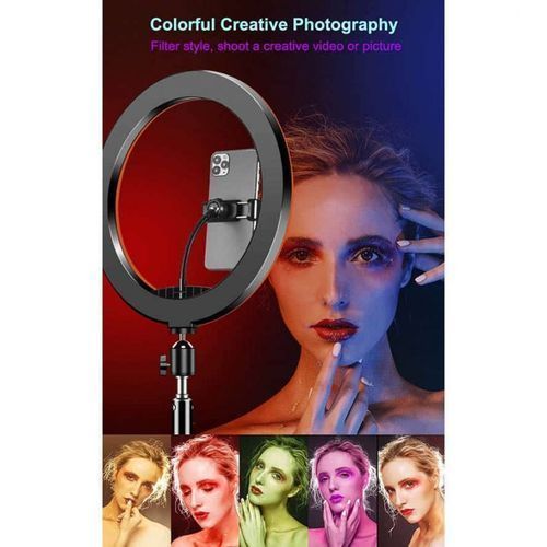 10" Inches RGB LED Selfie Ring Light With Tripod Stand