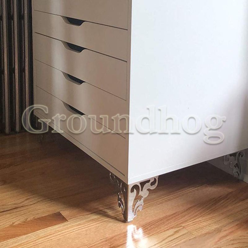 4Pcs/Set Metal Polished Sofa Chair Legs 15/12cm Modern Hollow Patten Table Cabinet Bed Feet Furniture Accessories-Golden 12cm