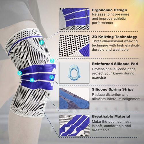 Knee Brace Compression Sleeve Stabilizer For Men & Women