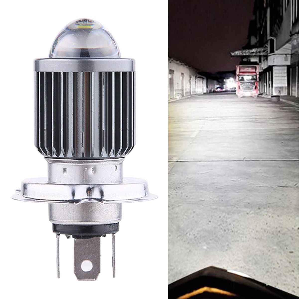 Motorcycle  Bulbs With Lens, 1080  H4 White